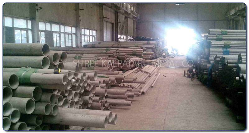 Original Photograph Of Stainless Steel 317L pipes At Our Warehouse Mumbai, India