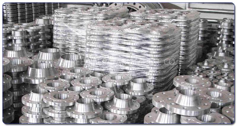 Original Photograph Of Stainless Steel 317L Weld Neck Flanges At Our Warehouse Mumbai, India
